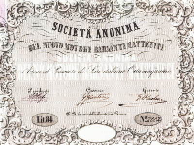 Contratto di costituzione della Società anonima del nuovo motore Barsanti e Matteucci
